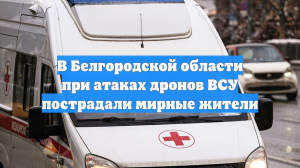 В Белгородской области при атаках дронов ВСУ пострадали мирные жители