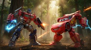 Оптимус Прайм против молнии Маквина! Эпичная битва! BeamNG.Drive