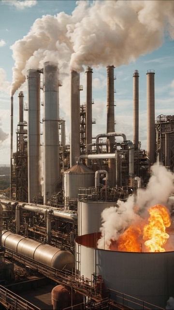 Промышленное сердце: огонь и дым #промышленность #экология #производство