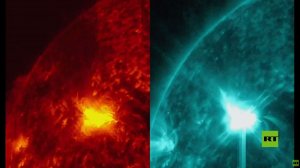 توهج شمسي من الفئة X عالي الشدة على سطح الشمس