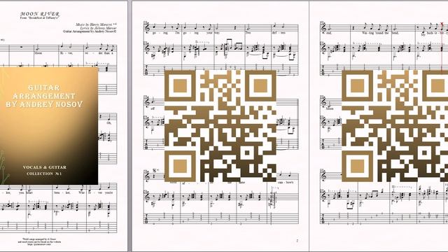 Moon River (mus.H.Mancini, lyr.J.Mercer) Ноты для вокала и гитары смотреть онлайн