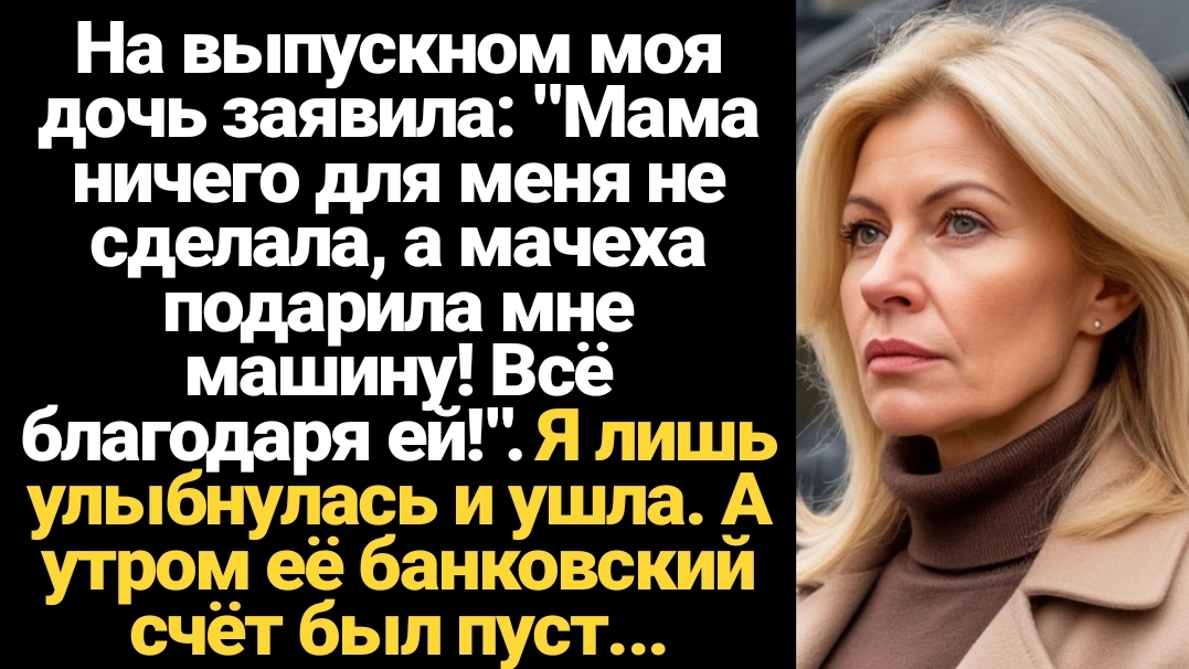 ИСТОРИИ ИЗ ЖИЗНИ/На выпускном моя дочь заявила, что я ей ничего не дала, а мачеха подарила ей машину смотреть онлайн