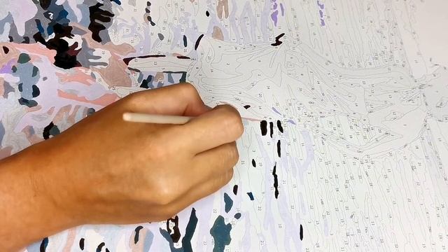 Раскрашивание картины по номерам Девушка на море Арт терапия. Видео 5