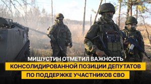 Мишустин отметил важность консолидированной позиции депутатов по поддержке участников СВО
