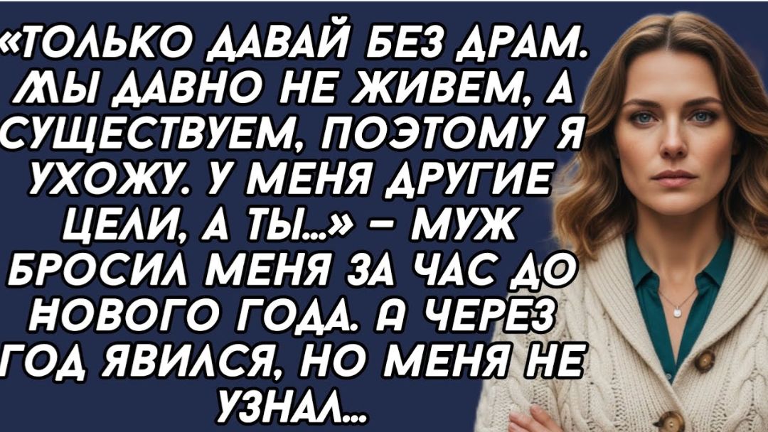 Мы давно не живем, а существуем, поэтому я ухожу. У меня другие цели, а ты— муж бросил меня… Мы давно не живем, а существуем, поэтому я ухожу. У меня другие цели, а ты— муж бросил меня…
