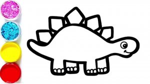Мультик раскраска для детей и малышей. Новый сборник рисунков. Как нарисовать динозавра