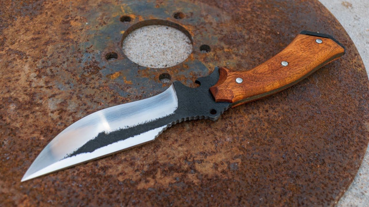 Изготовление тактического ножа из плужной диски