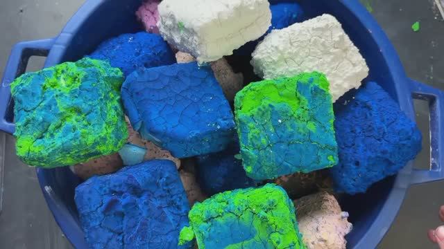 АСМР #15 💖 Chalkitasmr 2в1 Два ведёрка цветного мела в пасте 💙🧡💚❤️ смотреть онлайн