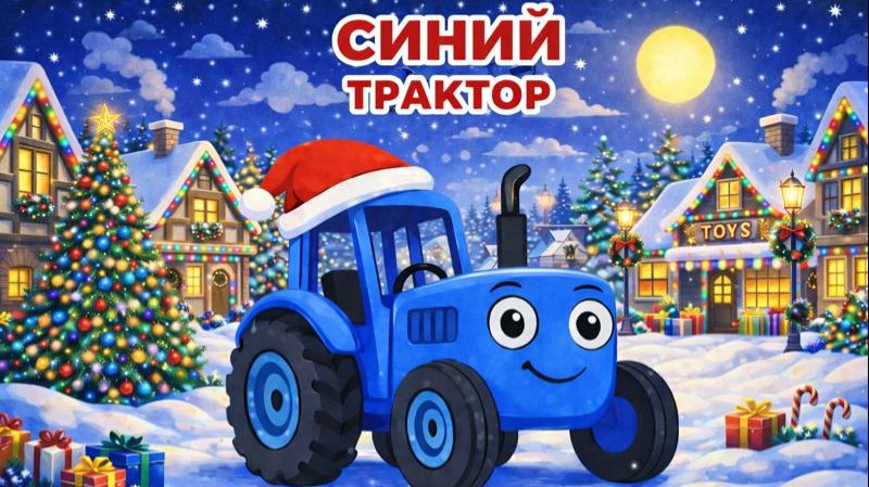 Детский мультик про Новогодний Праздник. Новогодний Синий Трактор.