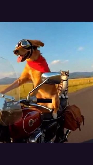 Собака-байкер #собакаблог #питомцывидео #собакадруг