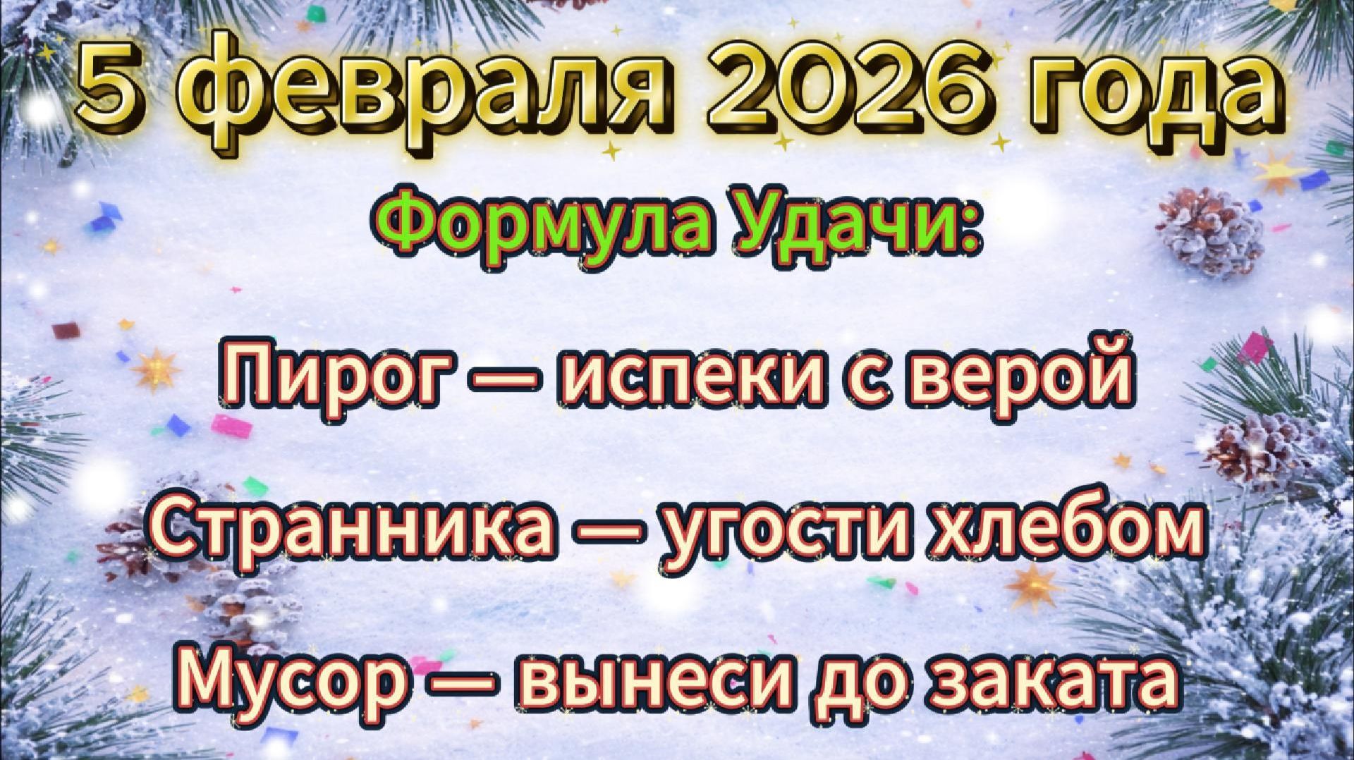 Народные приметы на 5 февраля 2026 года