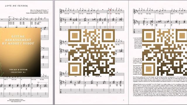 Love Me Tender (mus.G.R.Poulton, lyr.E.Presley-V.Matson) Ноты для вокала и гитары смотреть онлайн