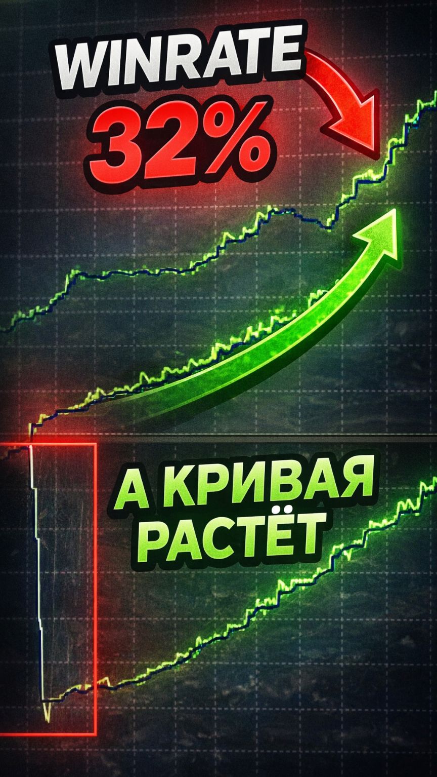 WINRATE 32% — но стратегия зарабатывает