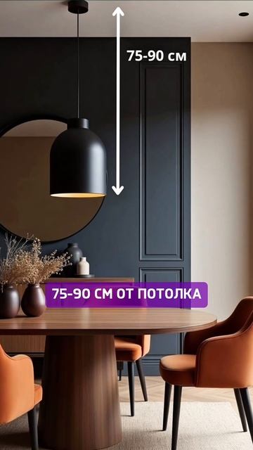 Правила расположения светильника на кухне🙌🏻