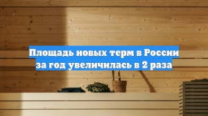 Площадь новых терм в России за год увеличилась в 2 раза