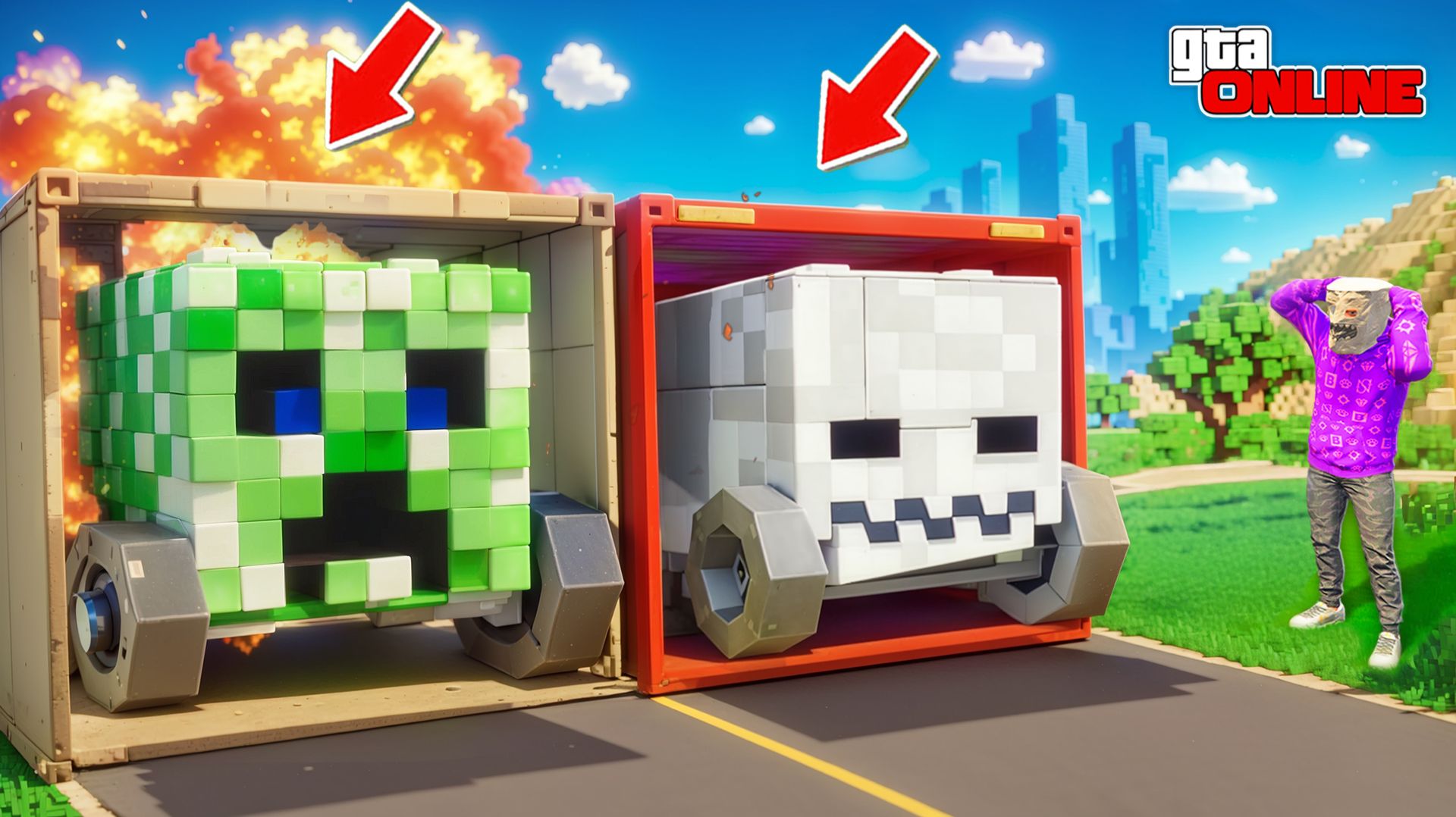 ОТКРЫЛИ МАЙНКРАФТ КОНТЕЙНЕРЫ! ВЫБИЛ КРИПЕРА ИЗ КОНТЕЙНЕРА | БИТВА ЗА КОНТЕЙНЕРЫ В ГТА 5 ОНЛАЙН смотреть онлайн