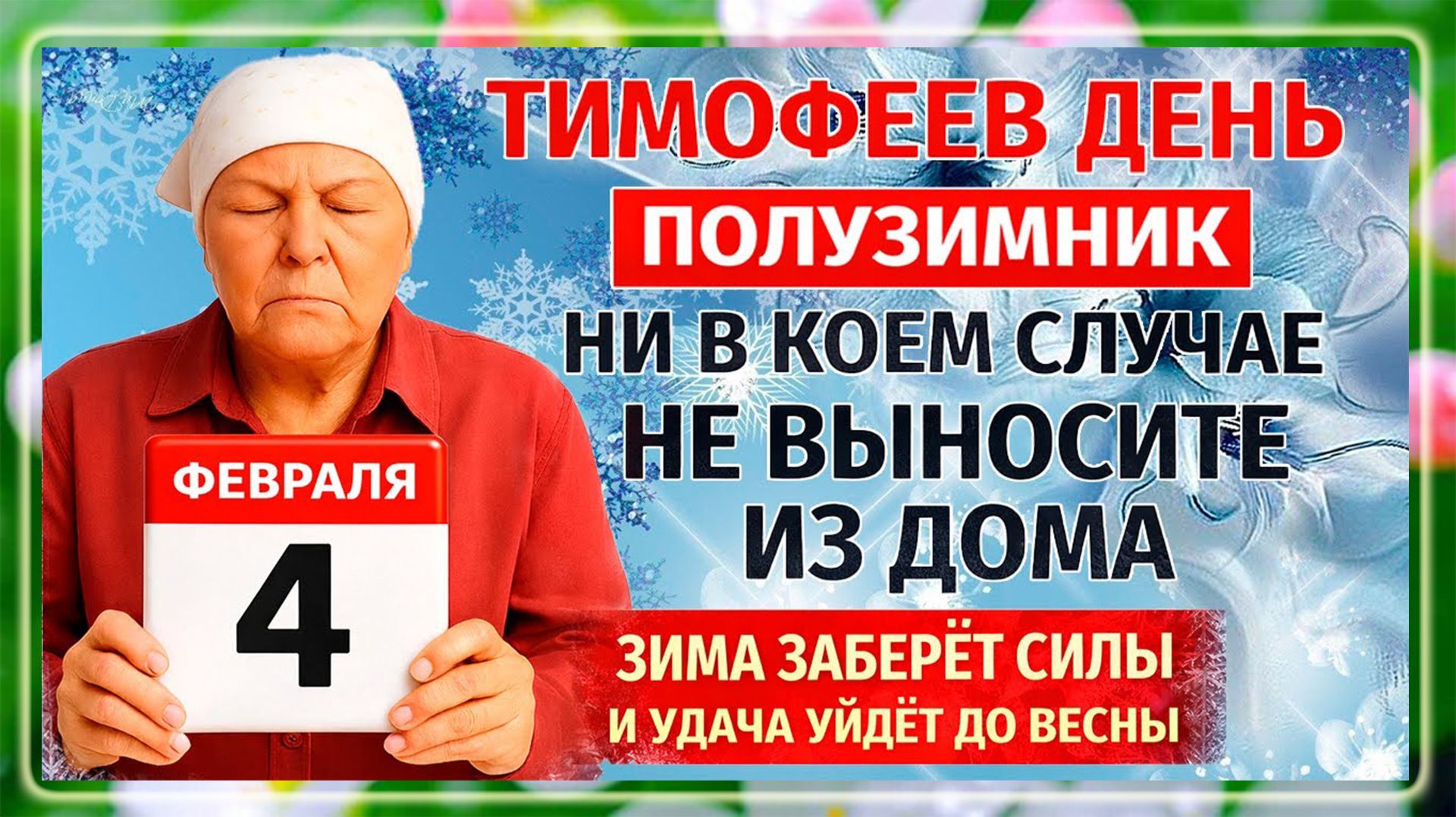 4 февраля Тимофеев День. Что нельзя делать сегодня. Народные Традиции и Приметы Дня. Вера. смотреть онлайн