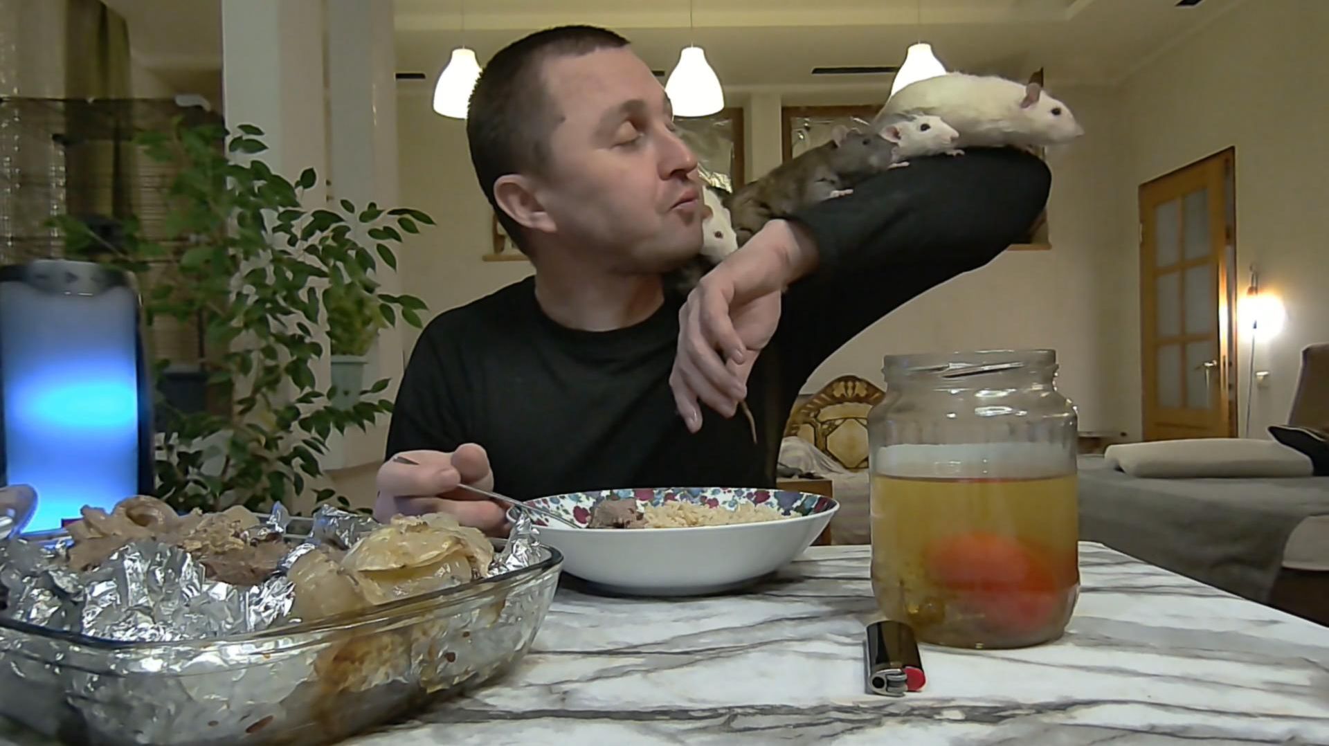 Говядина мраморная в духовке, бурый рис, обзор нового напитка тархун дегустация, мукбанг.