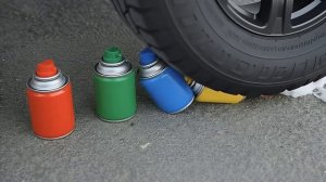 Эксперименты с раздавливанием! Машина против гигантских радужных хрустящих шаров и мягких предметов