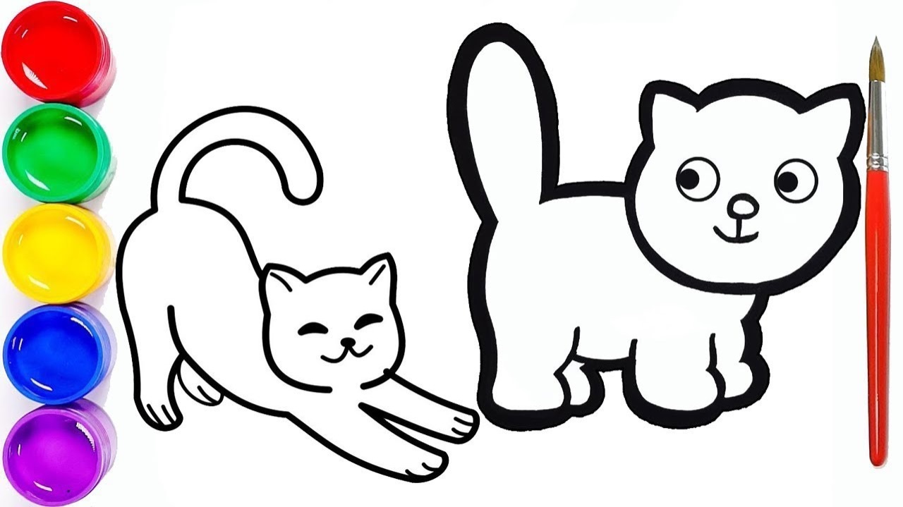 Мультик раскраска для детей и малышей. Новый сборник рисунков. Как нарисовать кота, котенка смотреть онлайн