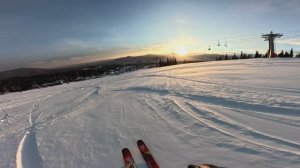 восход солнца над поселком Шерегеш