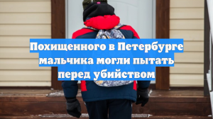 Похищенного в Петербурге мальчика могли пытать перед убийством
