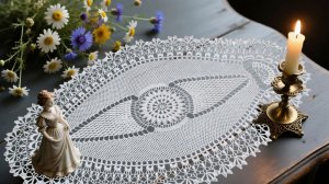 Овальная салфетка "Сударушка". Часть 2