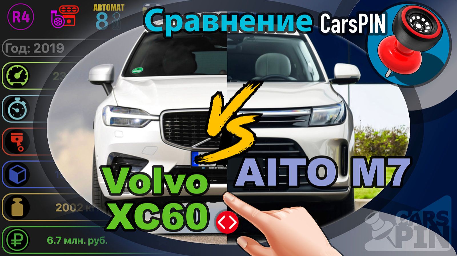 Сравнение автомобилей: 2019 Volvo XC60 VS 2022 AITO M7