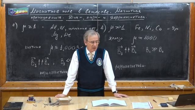 Магнитное поле в веществе. Магнитная проницаемость. Диа-, пара- и ферромагнетики смотреть онлайн