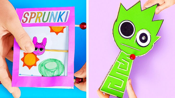 Бумажные игры 🎮 Идеи и поделки со Sprunki своими руками смотреть онлайн