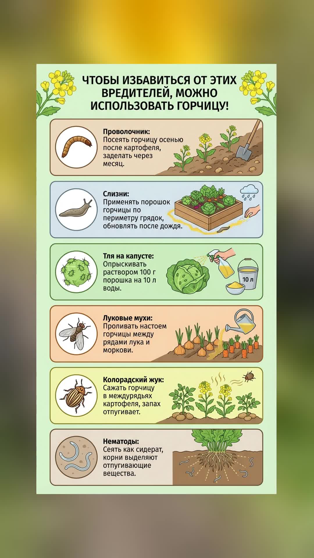 Как избавиться от вредителей с помощью горчицы