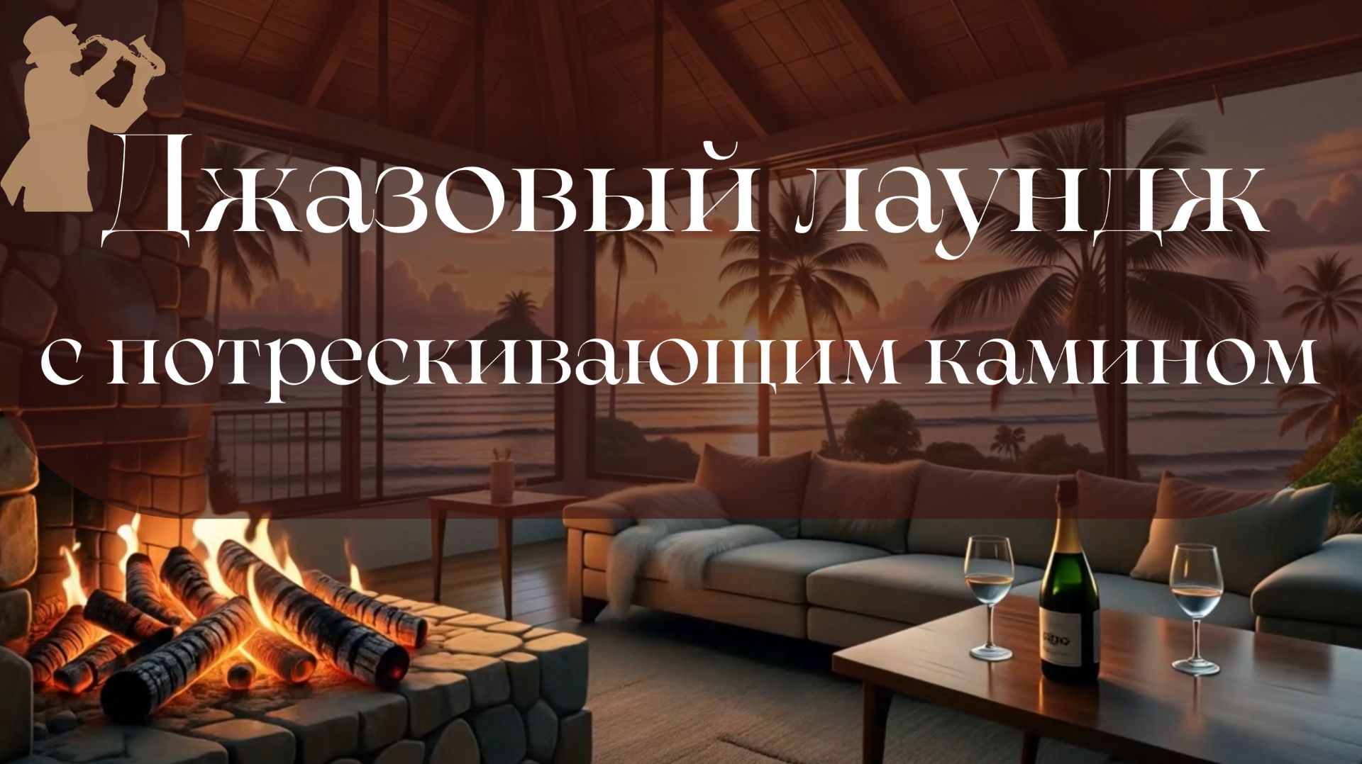 🎷❤️ Расслабляющая музыка в стиле Джаз с уютным потрескиванием камина 🔥 смотреть онлайн