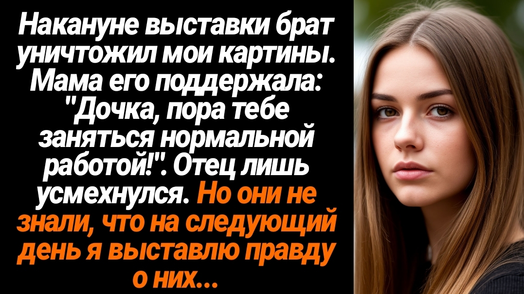 Жизненные Истории/Накануне выставки брат уничтожил мои картины. Мама его поддержала: "Дочка, пора те смотреть онлайн