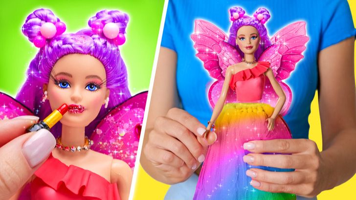 Преображение кукол своими руками 🛁✨ Ванна, волосы и крылья смотреть онлайн