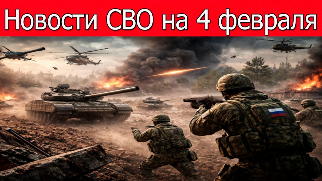 Новости СВО на 4 февраля.ВС РФ наступают в ДНР и Сумской области.Война на Украине 4.02.2026 смотреть онлайн
