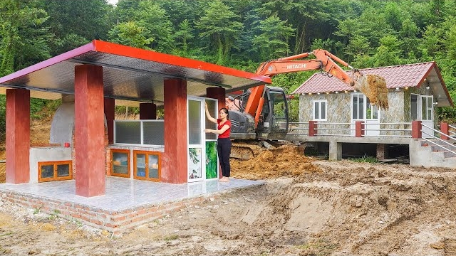 Устанавливаю сантехнику и раковину. Экскаватором варавниваю землю и копаю пруд. Серия 13. Ли Фук Ви смотреть онлайн