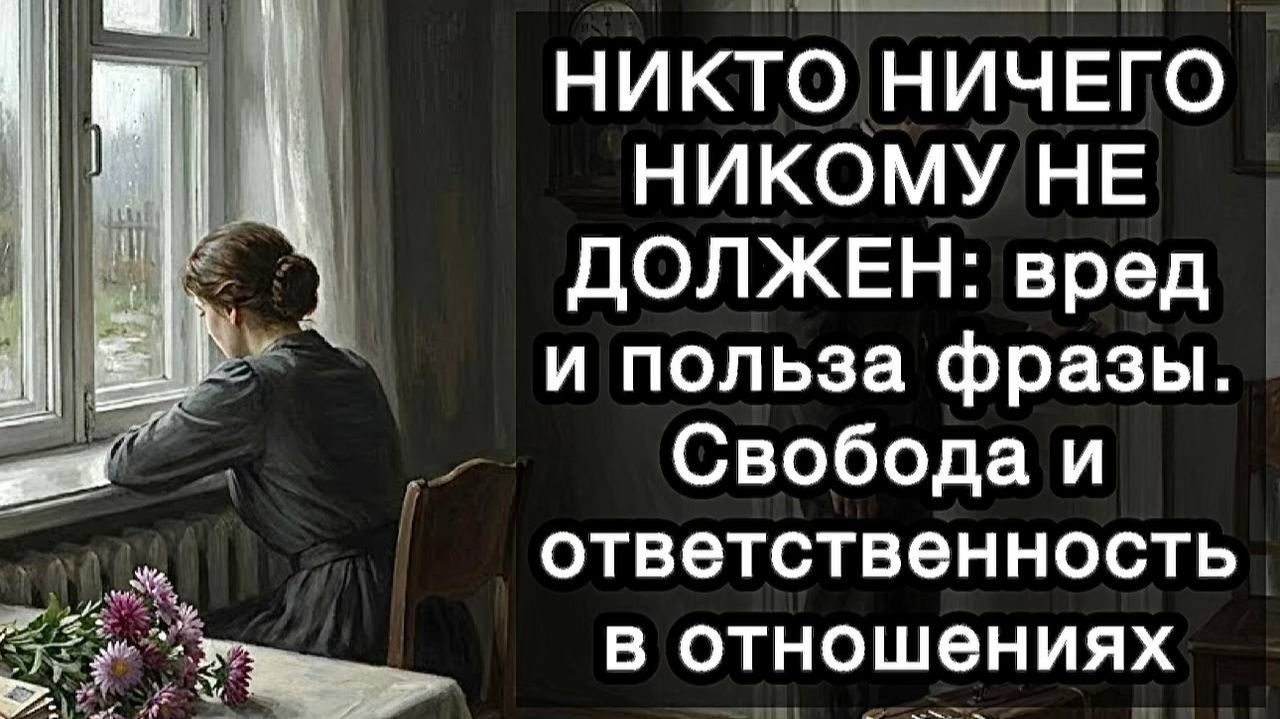 НИКТО НИЧЕГО НИКОМУ НЕ ДОЛЖЕН: вред и польза фразы. Свобода и ответственность в отношениях смотреть онлайн