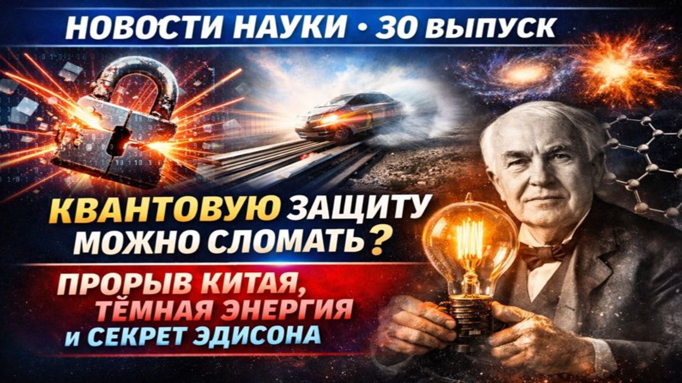 Новости науки 30 : Квантовую защиту можно сломать? Прорыв Китая, тёмная энергия и секрет Эдисона смотреть онлайн
