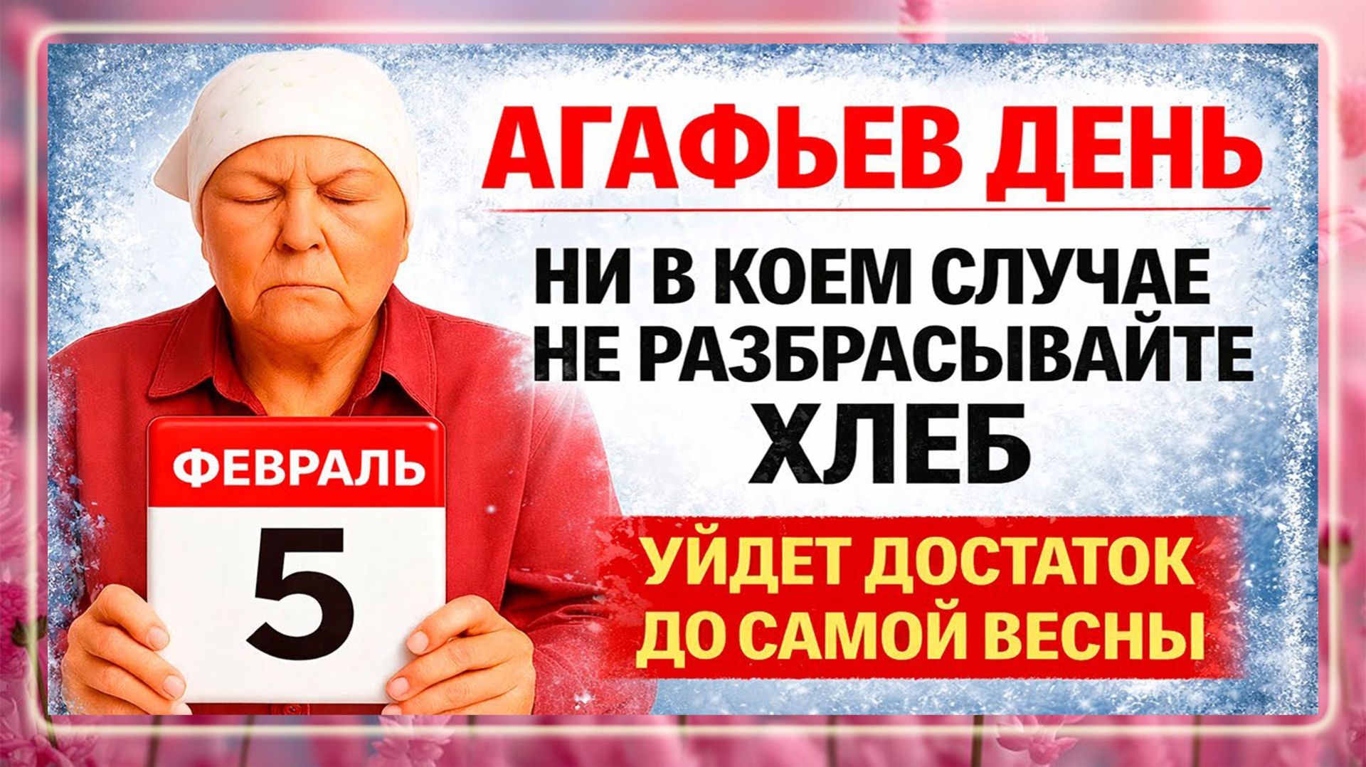 5 февраля Агафьев День. Агафий Полухлебник. Что нельзя делать. Вера. Народные Традиции и Приметы Дня