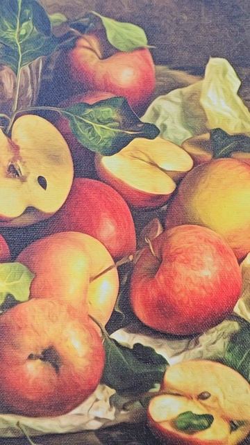 Фотокартина "Яблочки", холст Германия, 35х40. В наличии #нинажихаревп #фотокартина #музеи #выставка