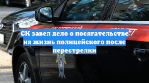 СК завел дело о посягательстве на жизнь полицейского после перестрелки