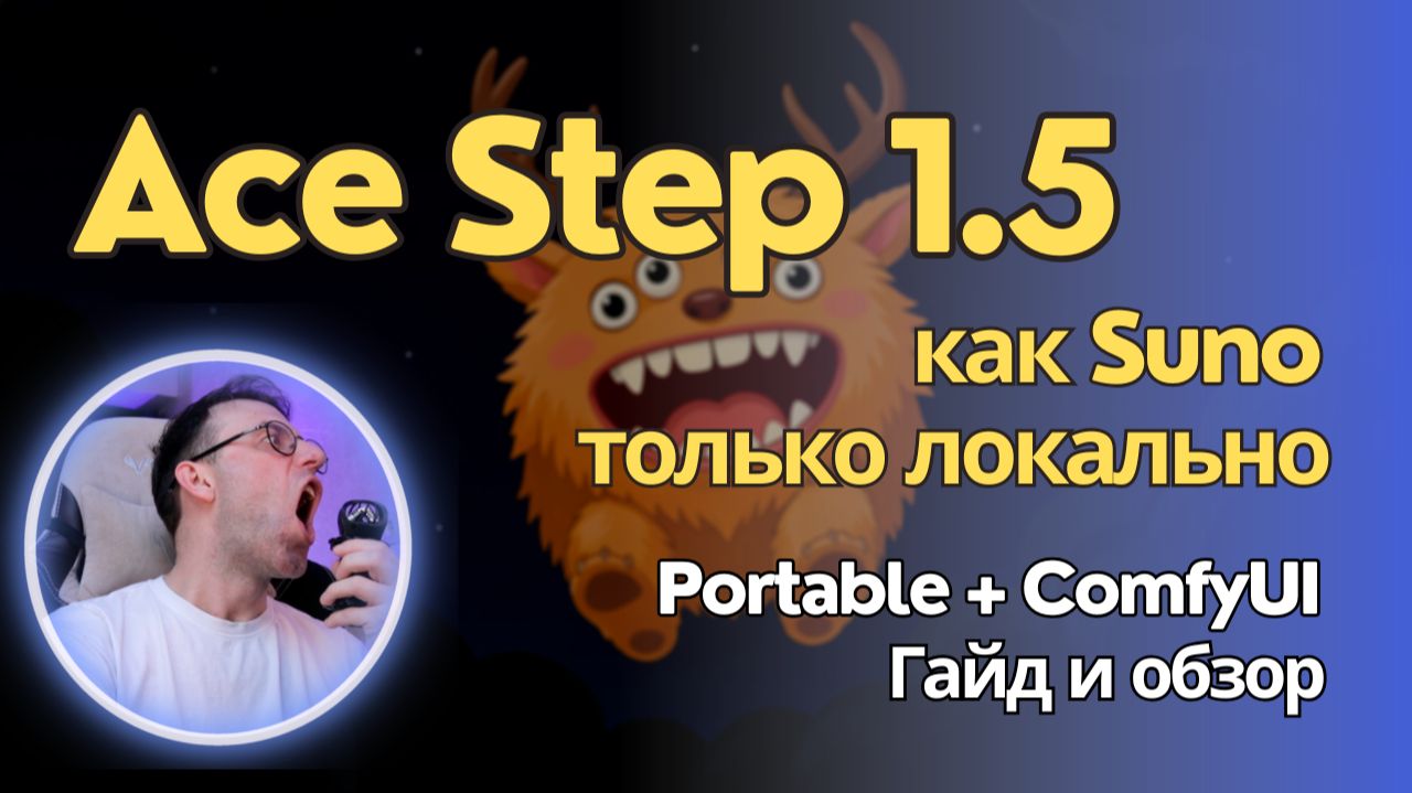 Ace Step 1.5 - чумовая модель для локальной генерации музыки. Установка на ComfyUI и Portable версия смотреть онлайн