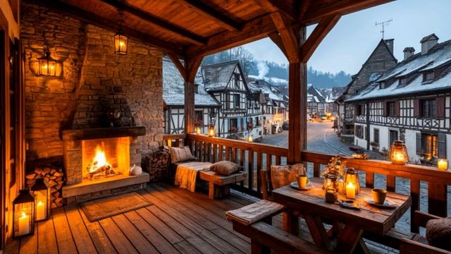 Зимняя ночь в старои деревне  Relax Ambient