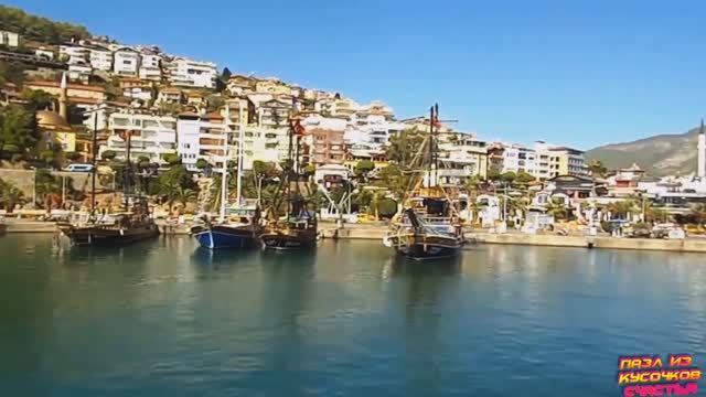 Пиратские корабли в порту Аланьи ,Турция .Морская прогулка на пиратской яхте. Поплыли ! Часть 1 . смотреть онлайн