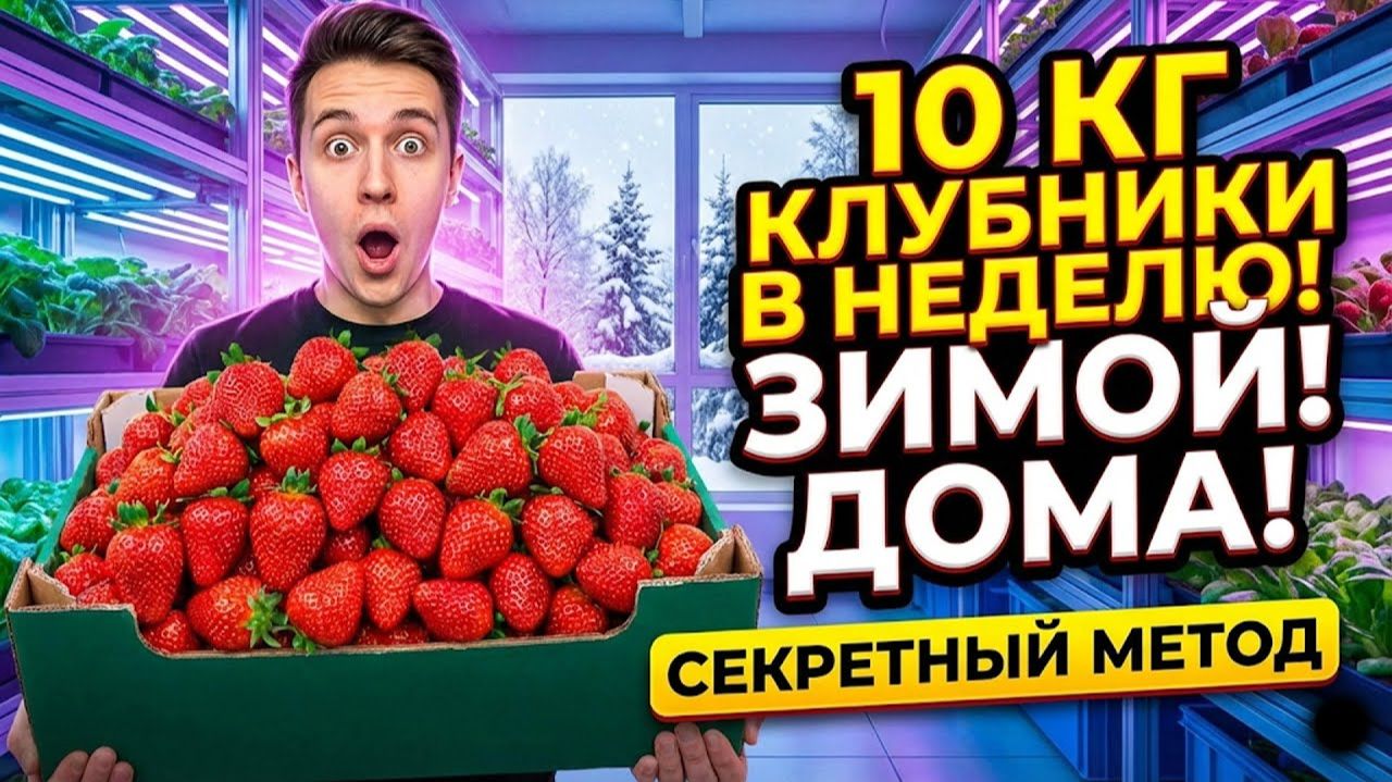 10 кг клубники КАЖДУЮ неделю ЗИМОЙ дома Секретный метод вертикальной фермы!