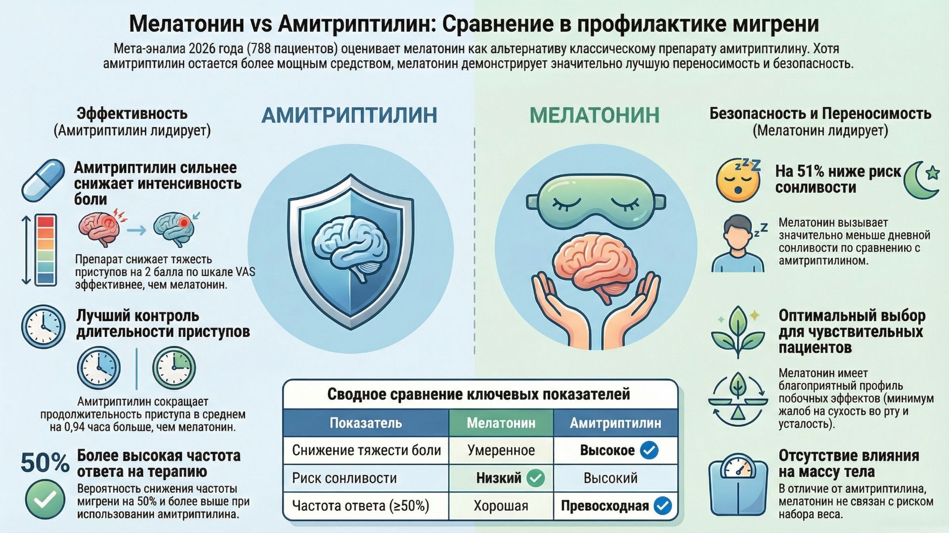Мелатонин как безопасная альтернатива при мигрени