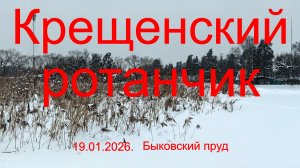 Крещенский ротанчик. 19.01.2026. Быковский пруд. Рыбалка в Подмосковье.