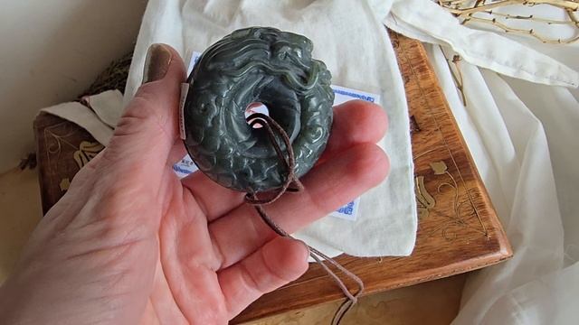 _Дракон Магии_ диск Би из нефрита сертификат 0005