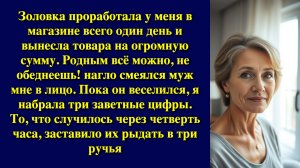 Золовка проработала у меня в магазине всего один день и вынесла товара на огромную сумму.