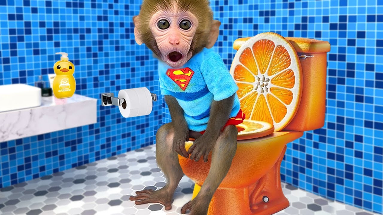 Мультики для детей. Обезьянка строит из конструктора красивый домик/видео про обезьянку смотреть онлайн
